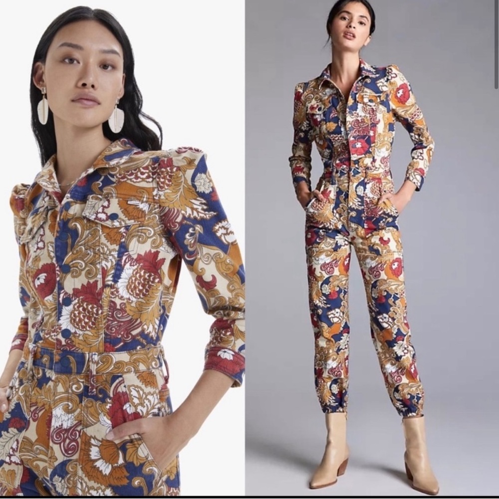 NWT Mother Puffy Wrapper Denim Jumpsuit